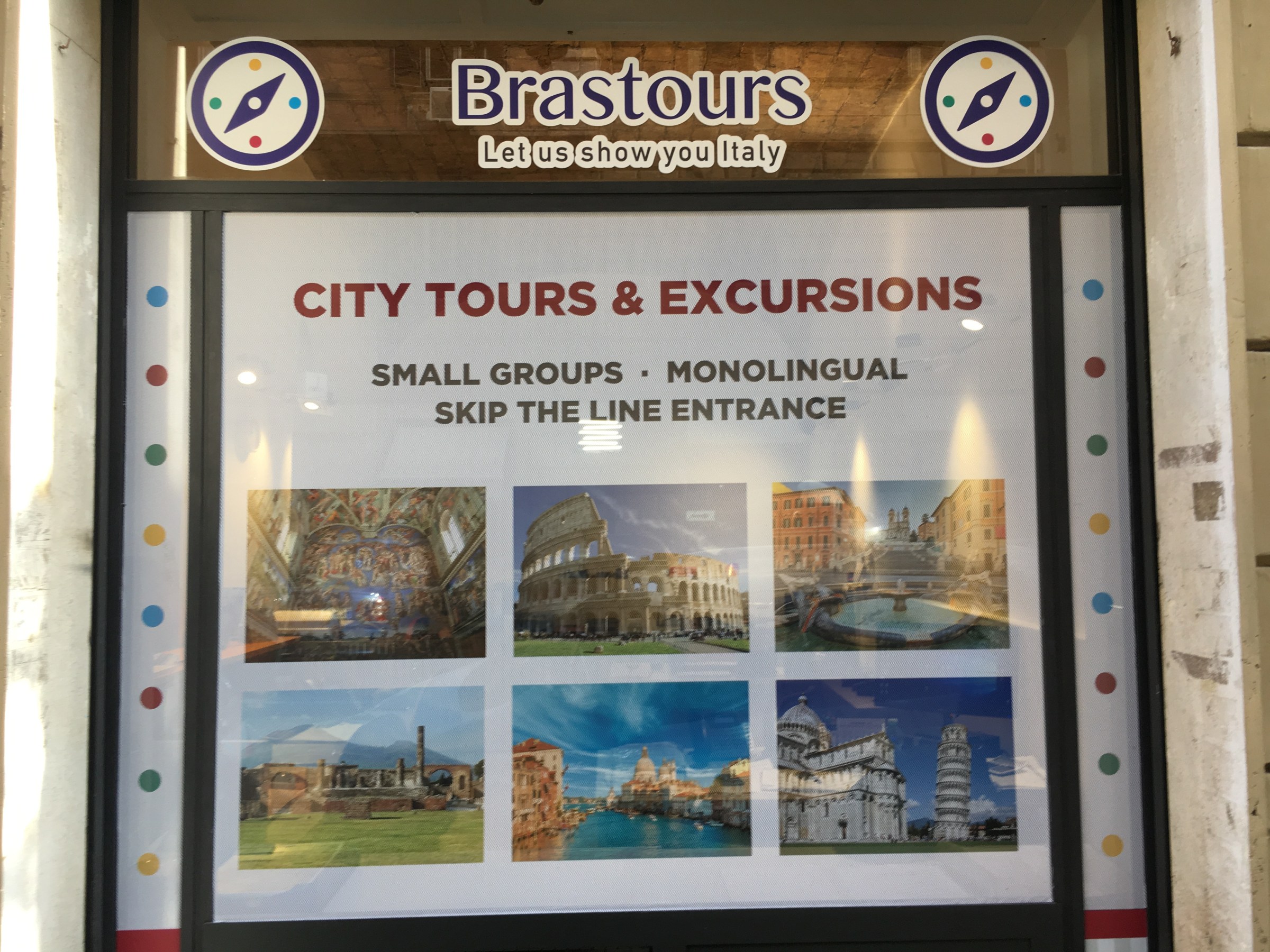 A collection of photos depicting tour destinations